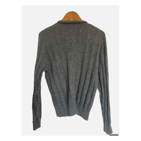Naadam Cashmere Sweater Cable Knit Rollneck Gray Large - Picture 2 of 7